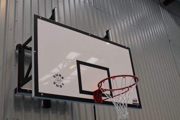 Wall mounted basketball goal